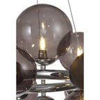 NL83149 Rome 12 Light Circular Pendant Polished Chrome Smoked/Black Glass