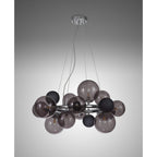NL83149 Rome 12 Light Circular Pendant Polished Chrome Smoked/Black Glass