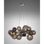 NL83149 Rome 12 Light Circular Pendant Polished Chrome Smoked/Black Glass
