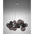 NL83149 Rome 12 Light Circular Pendant Polished Chrome Smoked/Black Glass