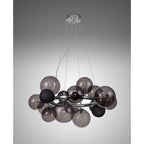 NL83149 Rome 12 Light Circular Pendant Polished Chrome Smoked/Black Glass