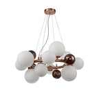 NL83159 Rome 12 Light Circular Pendant Copper Opal/Copper Glass