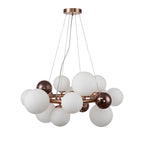 NL83159 Rome 12 Light Circular Pendant Copper Opal/Copper Glass