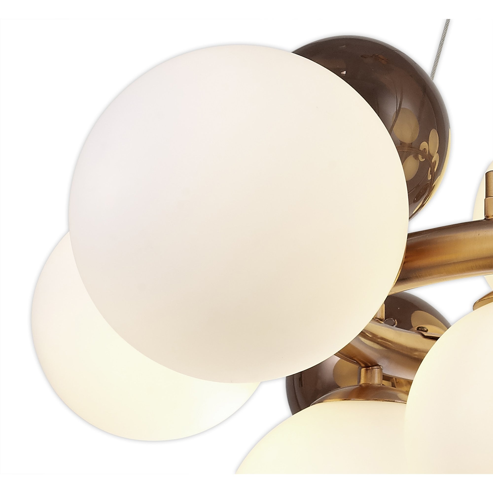 NL83159 Rome 12 Light Circular Pendant Copper Opal/Copper Glass