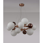 NL83159 Rome 12 Light Circular Pendant Copper Opal/Copper Glass