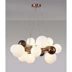 NL83159 Rome 12 Light Circular Pendant Copper Opal/Copper Glass