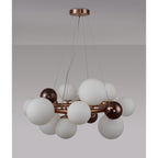 NL83159 Rome 12 Light Circular Pendant Copper Opal/Copper Glass