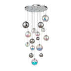 NL84289 Rome Pendant 16 Light Polished Chrome/Iridescent Glass