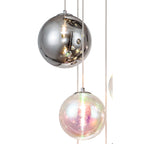 NL84289 Rome Pendant 16 Light Polished Chrome/Iridescent Glass