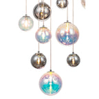 NL84289 Rome Pendant 16 Light Polished Chrome/Iridescent Glass