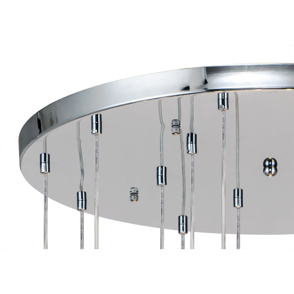 NL84289 Rome Pendant 16 Light Polished Chrome/Iridescent Glass