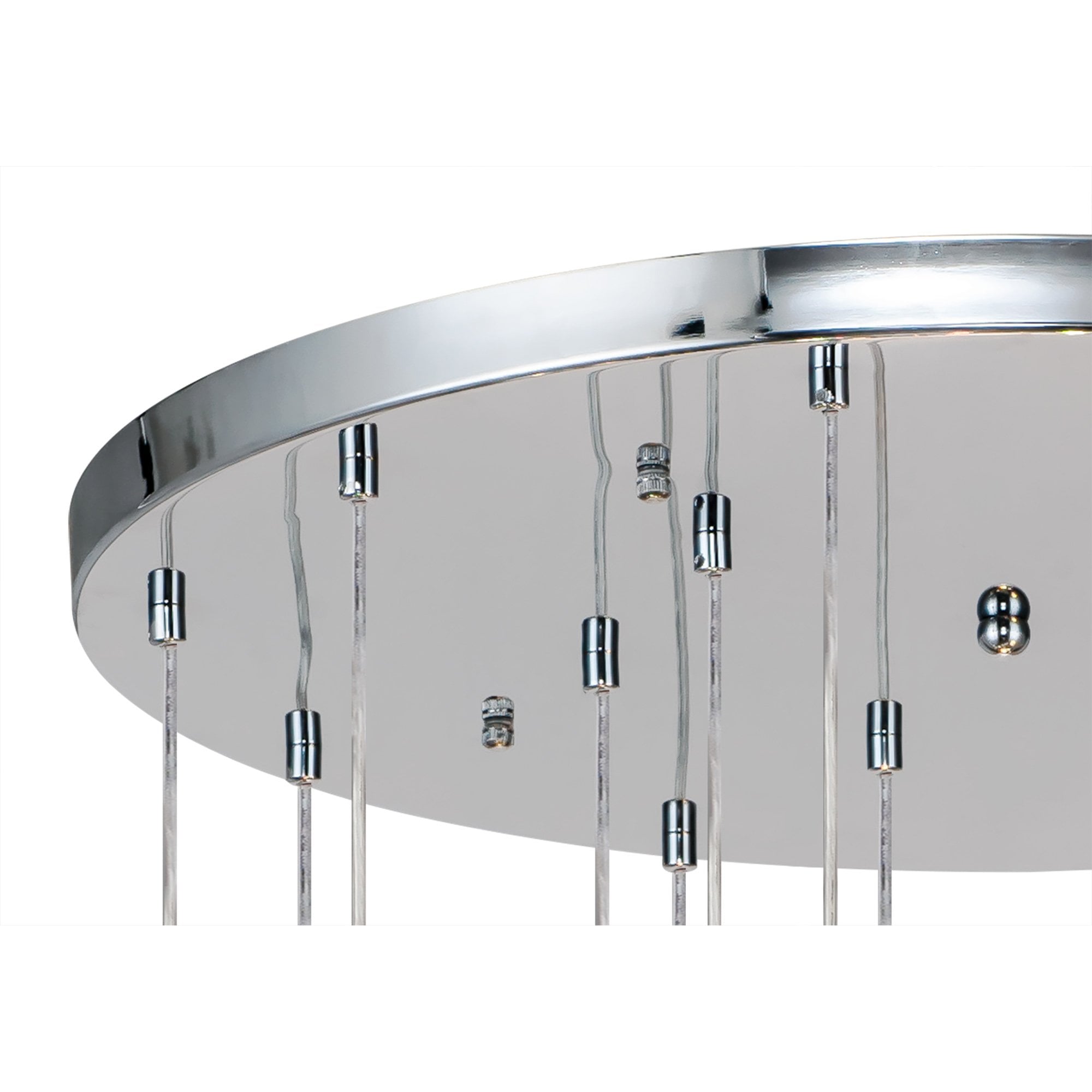 NL84289 Rome Pendant 16 Light Polished Chrome/Iridescent Glass