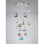 NL84289 Rome Pendant 16 Light Polished Chrome/Iridescent Glass
