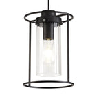 NL75859 Riannon Single Pendant 1 Light Black/Clear Glass