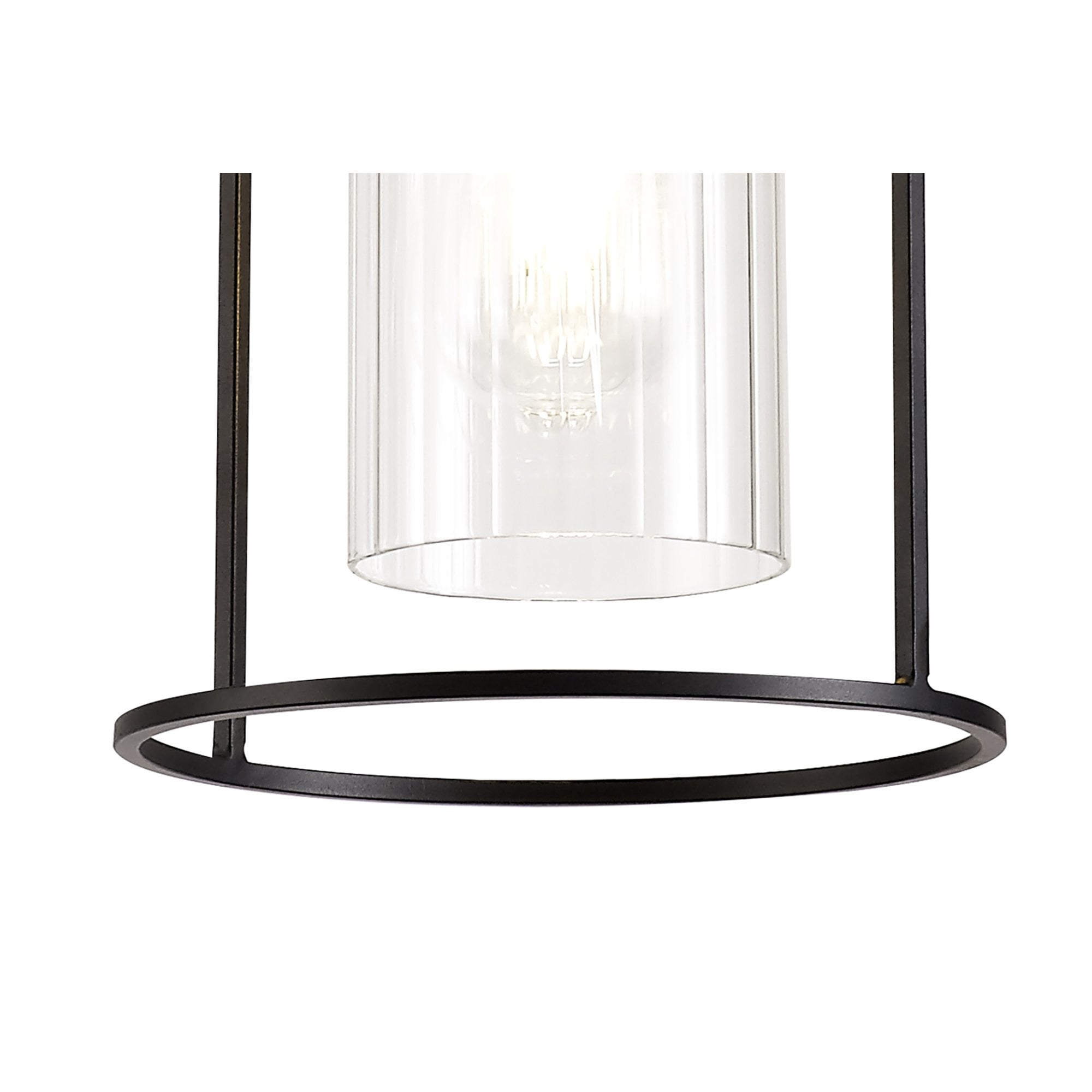 NL75859 Riannon Single Pendant 1 Light Black/Clear Glass