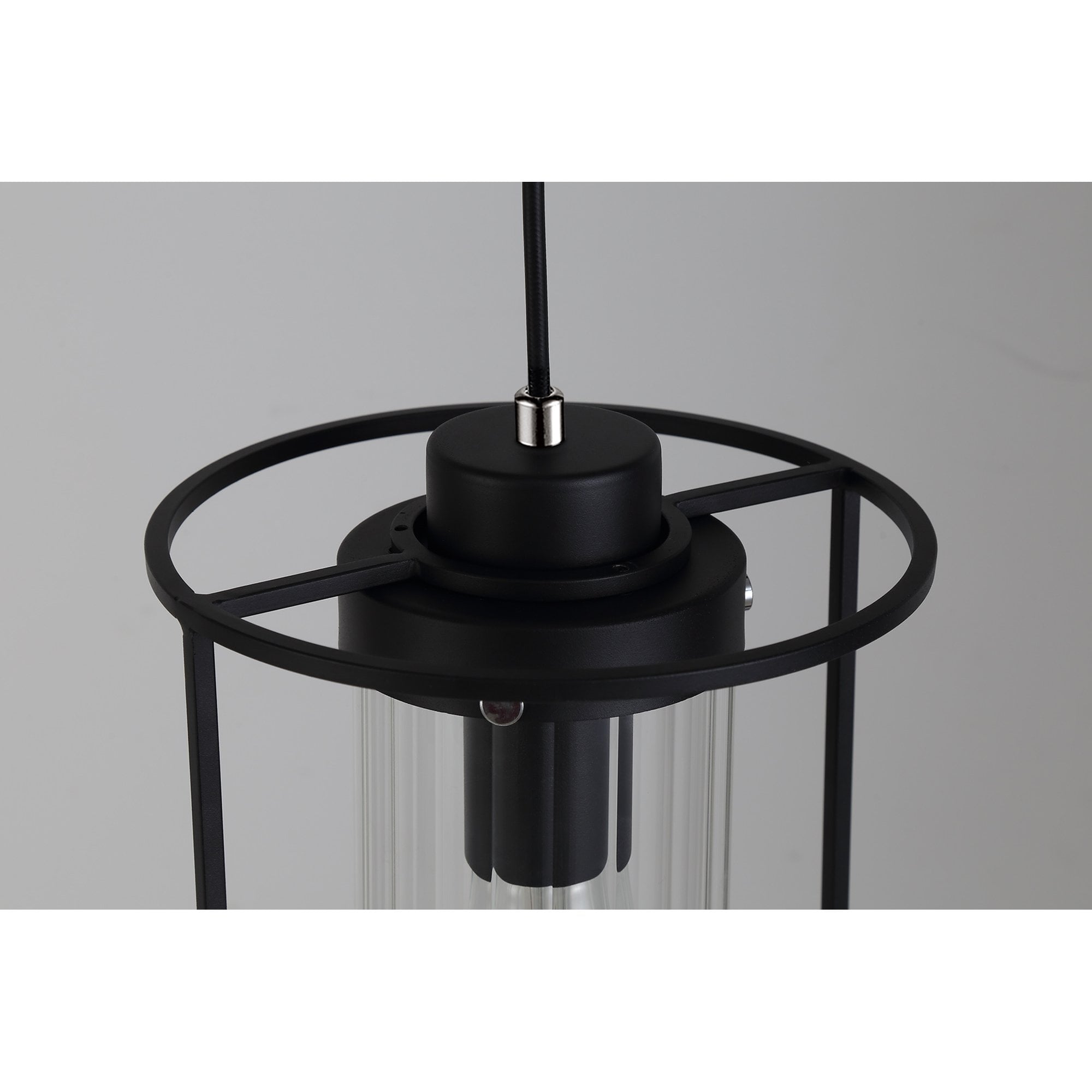 NL75859 Riannon Single Pendant 1 Light Black/Clear Glass