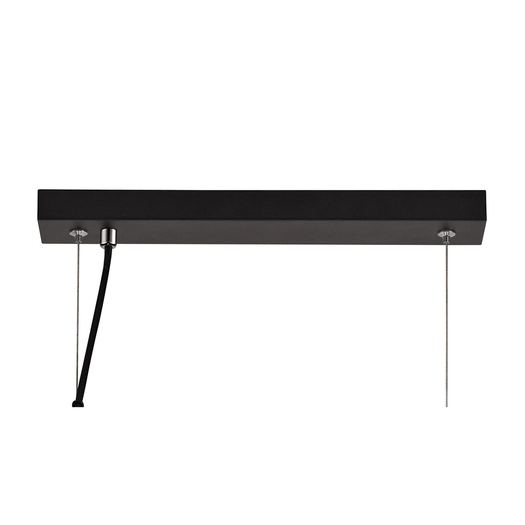 NL75869 Riannon Linear Pendant 3 Light Black/Clear Glass