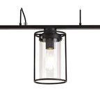 NL75869 Riannon Linear Pendant 3 Light Black/Clear Glass