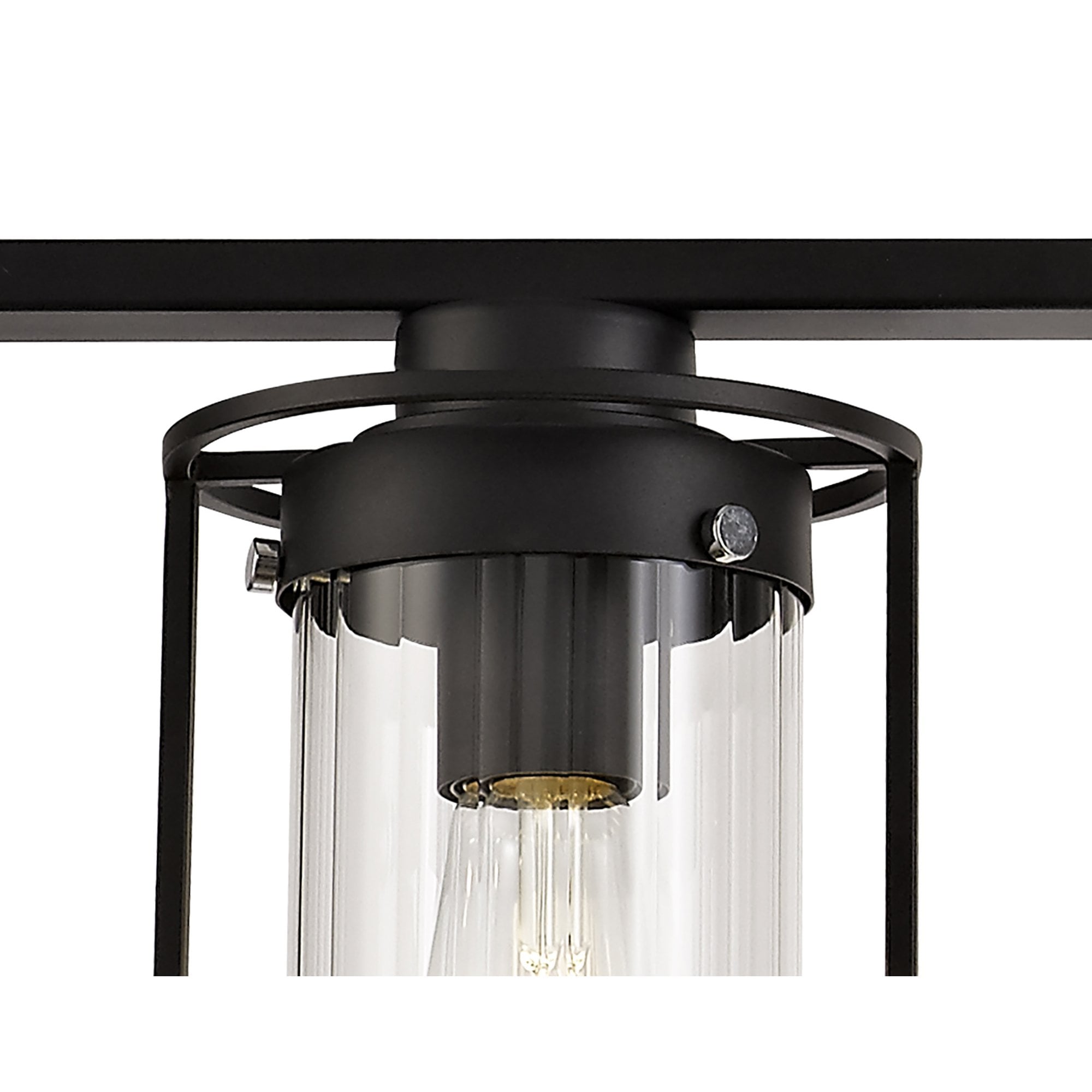 NL75869 Riannon Linear Pendant 3 Light Black/Clear Glass