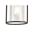 NL75869 Riannon Linear Pendant 3 Light Black/Clear Glass