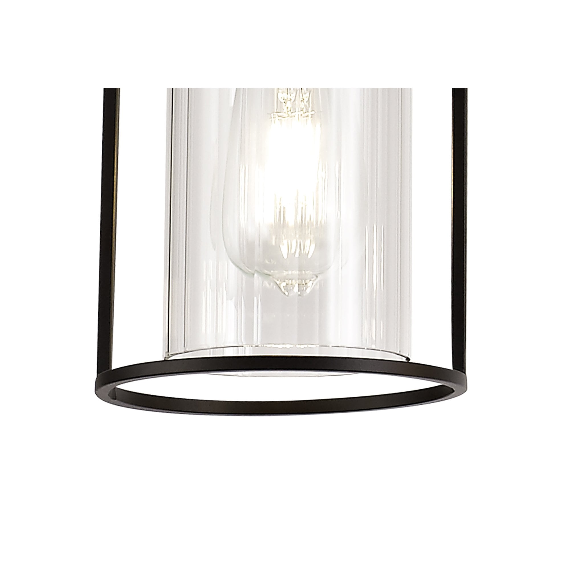 NL75869 Riannon Linear Pendant 3 Light Black/Clear Glass