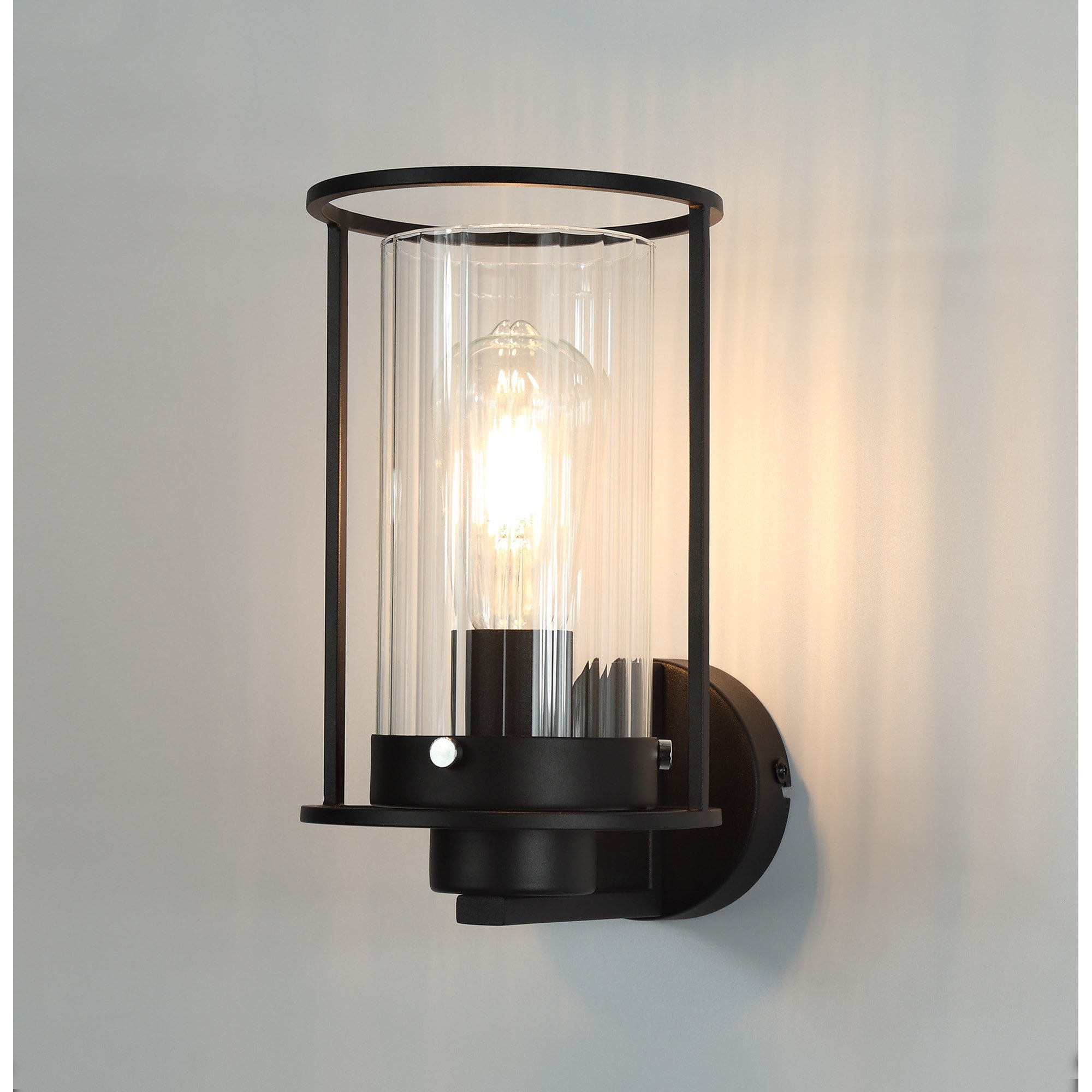 NL75879 Riannon Wall  Light 1 Light Black/Clear Glass