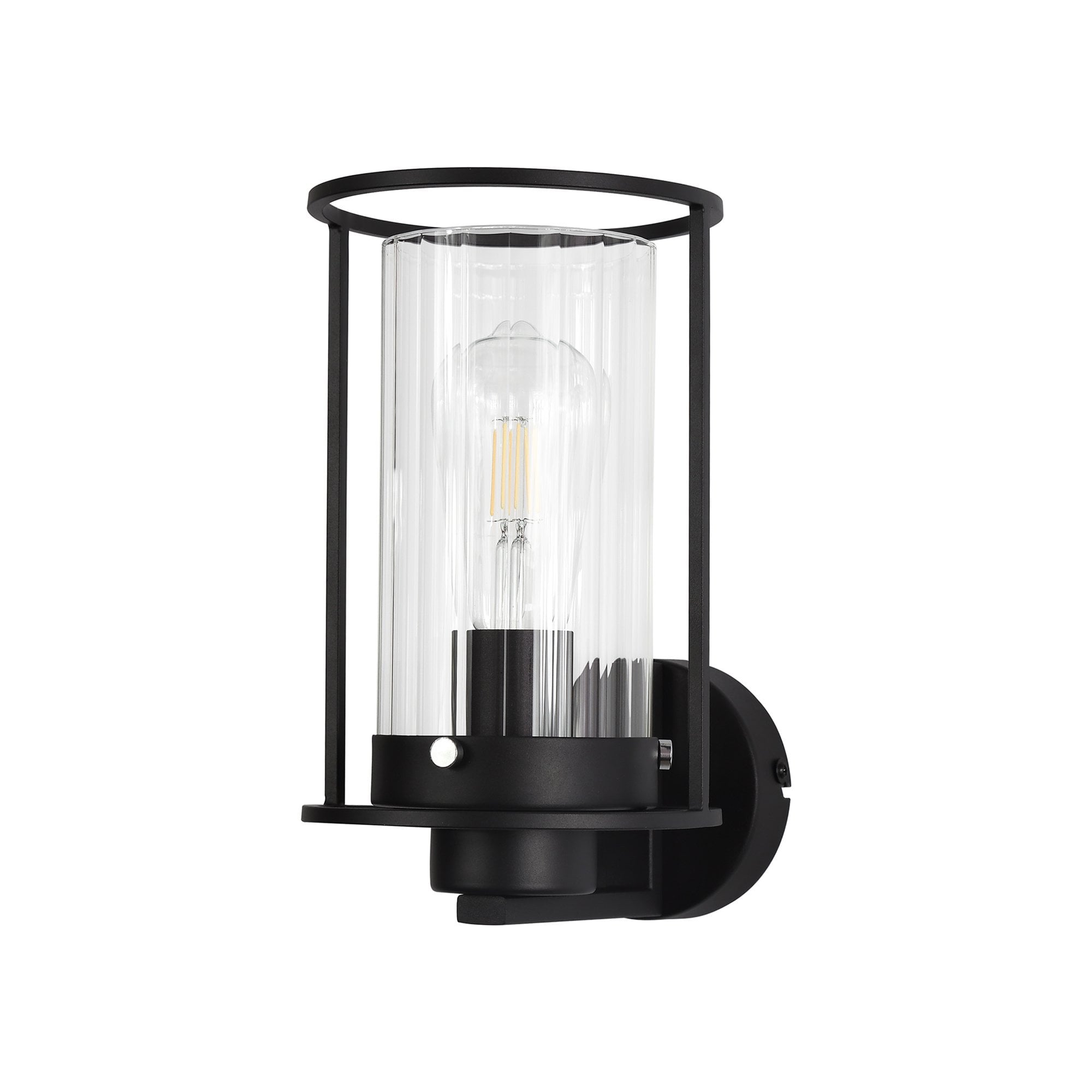 NL75879 Riannon Wall  Light 1 Light Black/Clear Glass