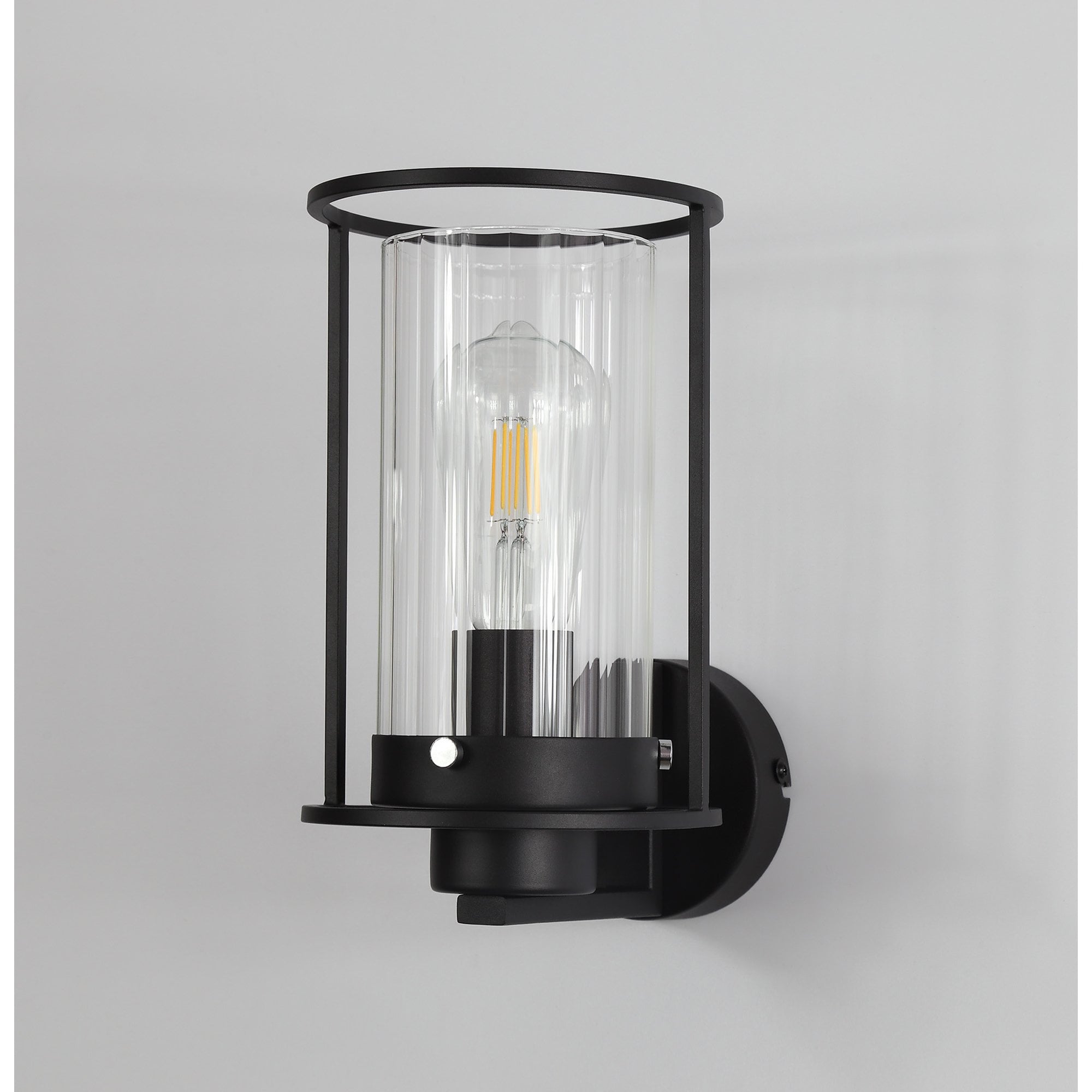 NL75879 Riannon Wall  Light 1 Light Black/Clear Glass