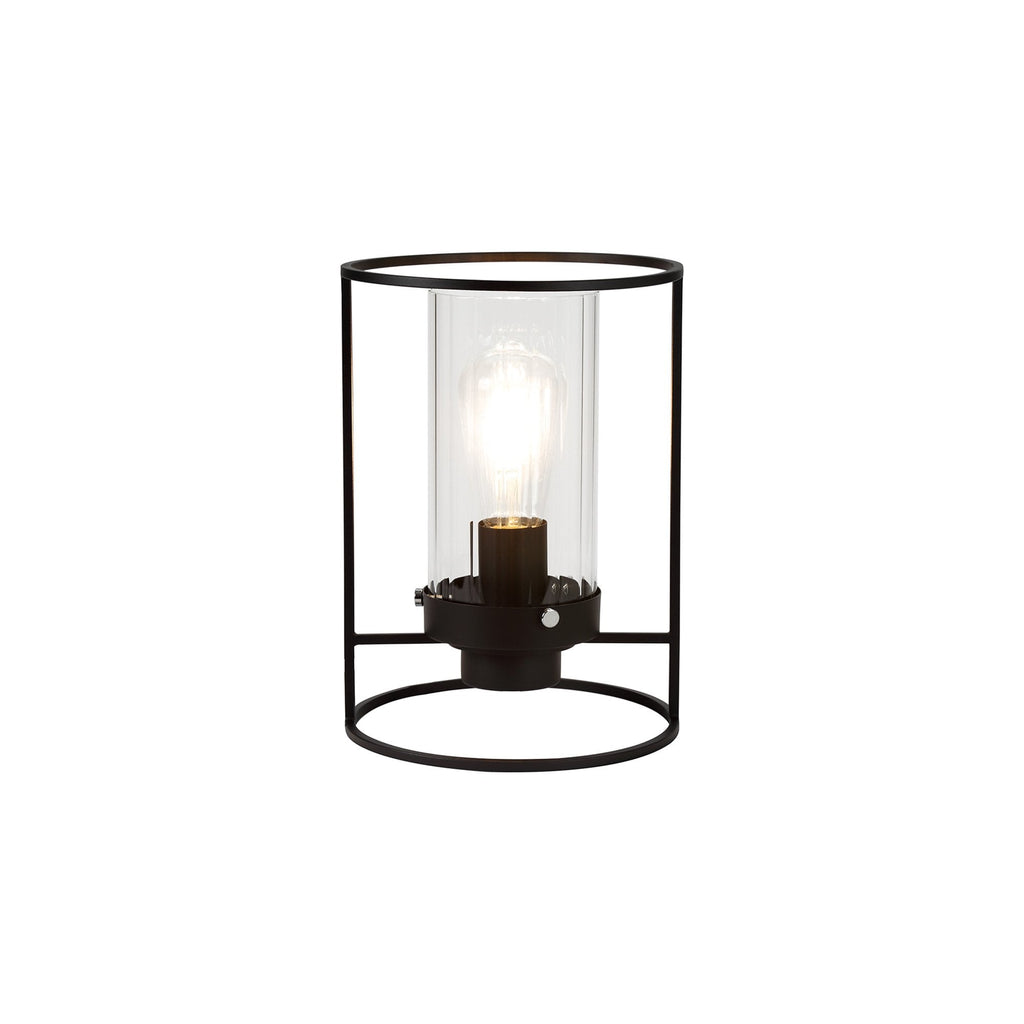 NL75889 Riannon Table Lamp 1 Light Black/Clear Glass
