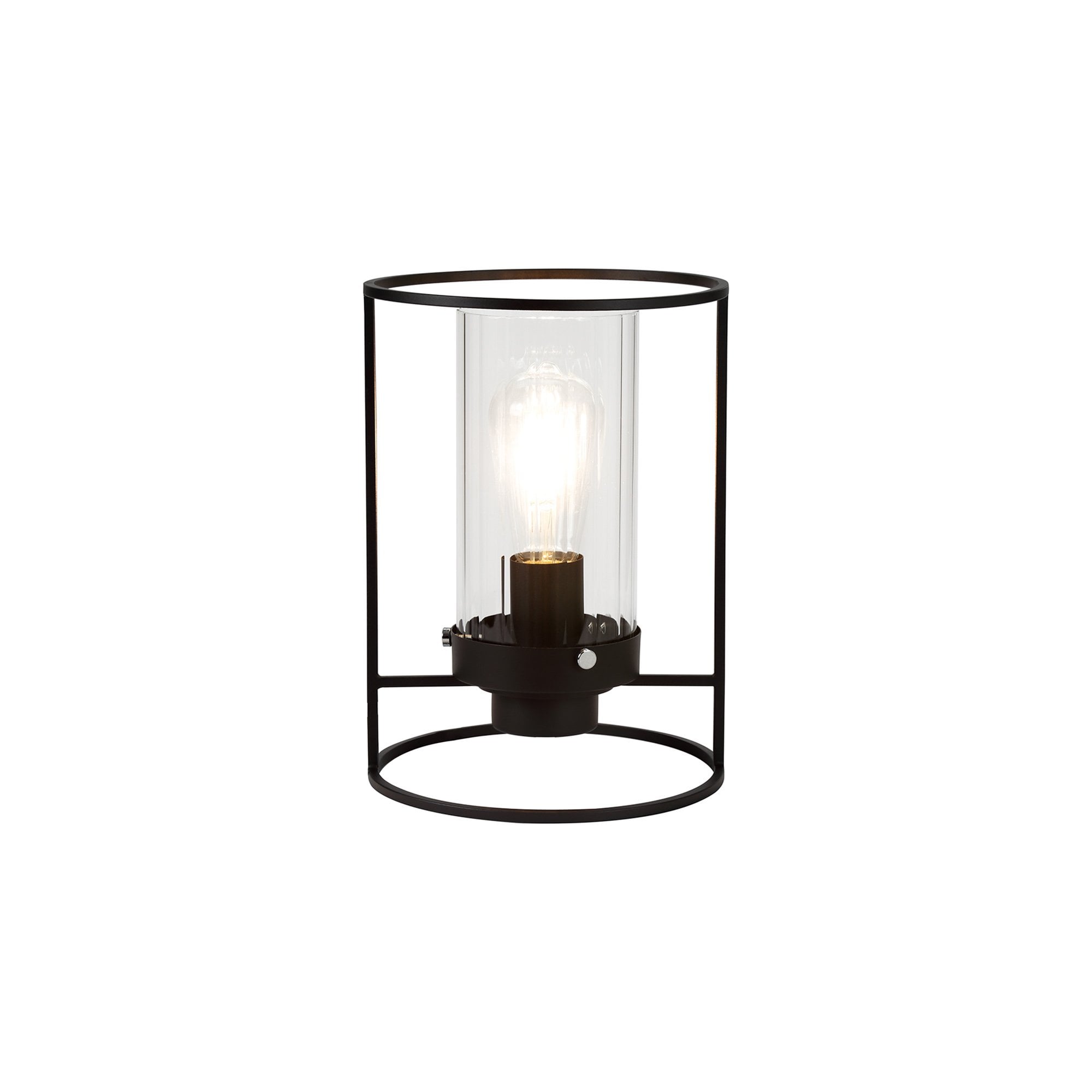 NL75889 Riannon Table Lamp 1 Light Black/Clear Glass