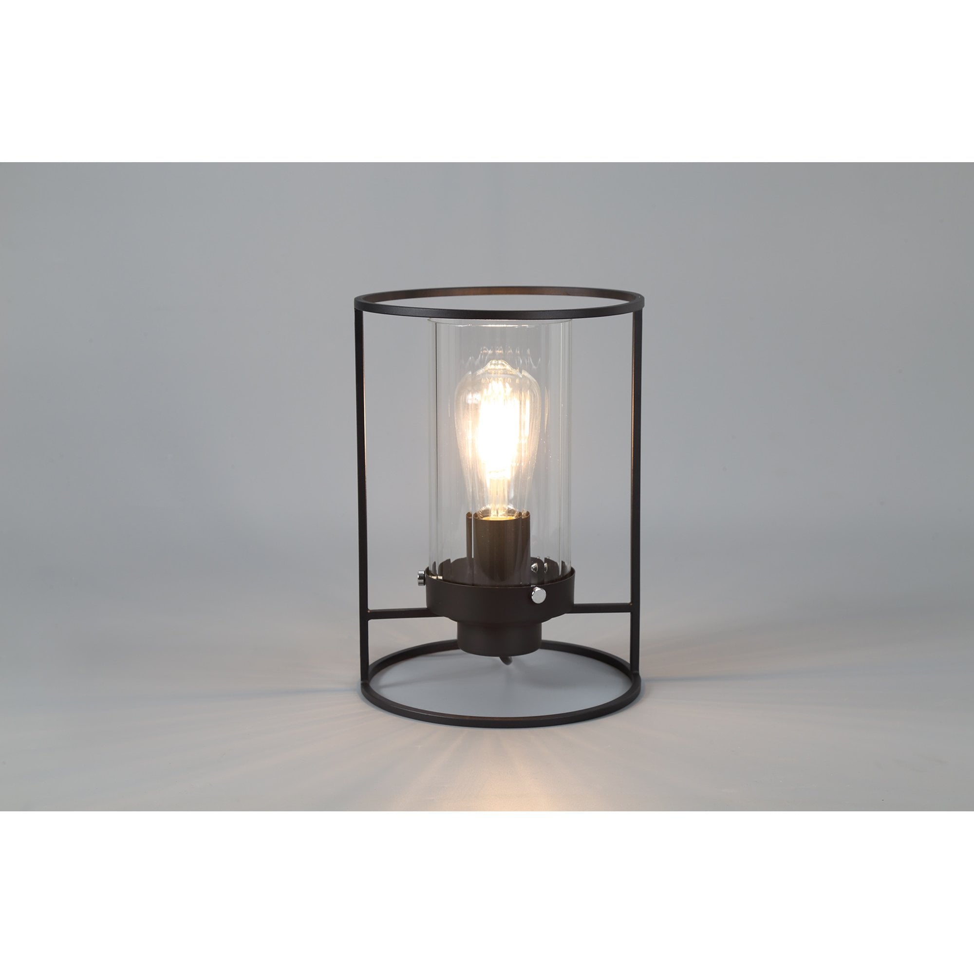 NL75889 Riannon Table Lamp 1 Light Black/Clear Glass