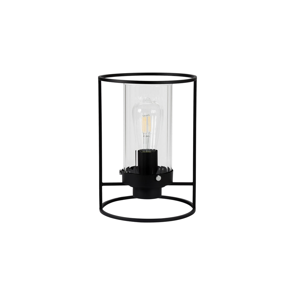 NL75889 Riannon Table Lamp 1 Light Black/Clear Glass