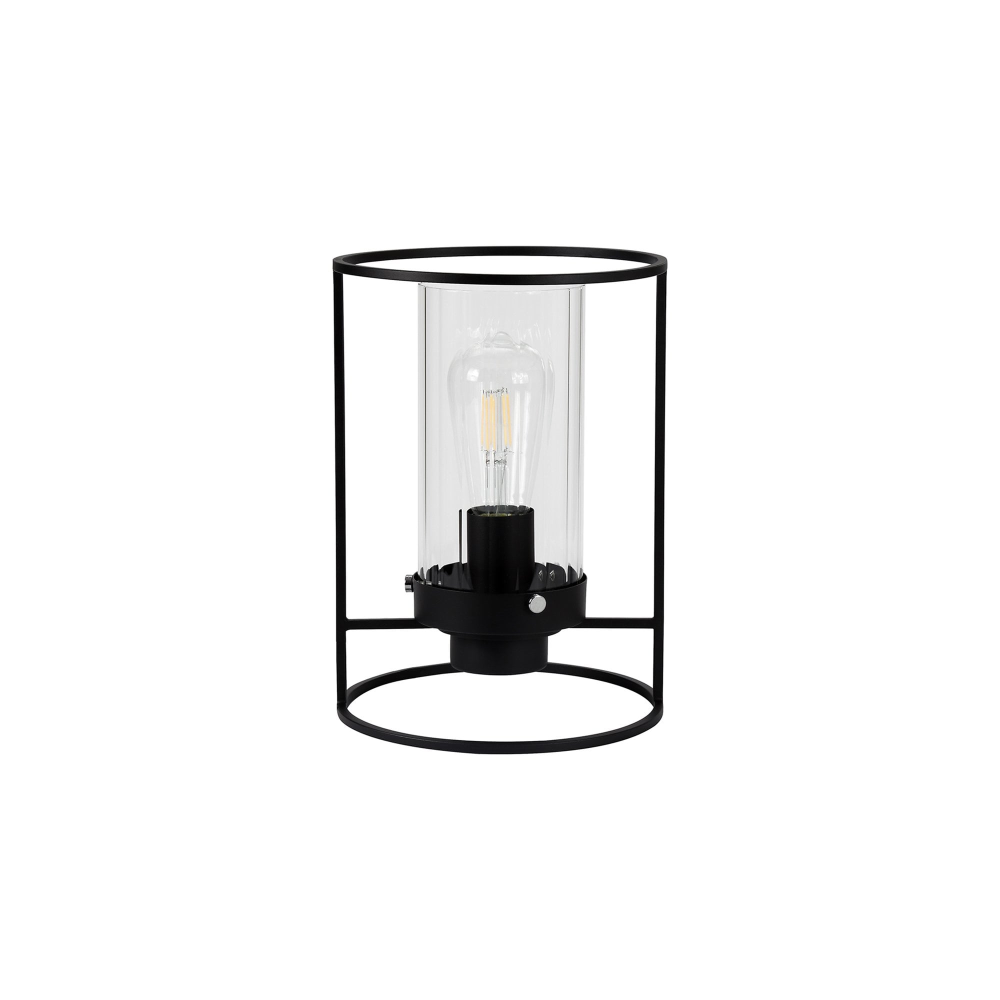 NL75889 Riannon Table Lamp 1 Light Black/Clear Glass