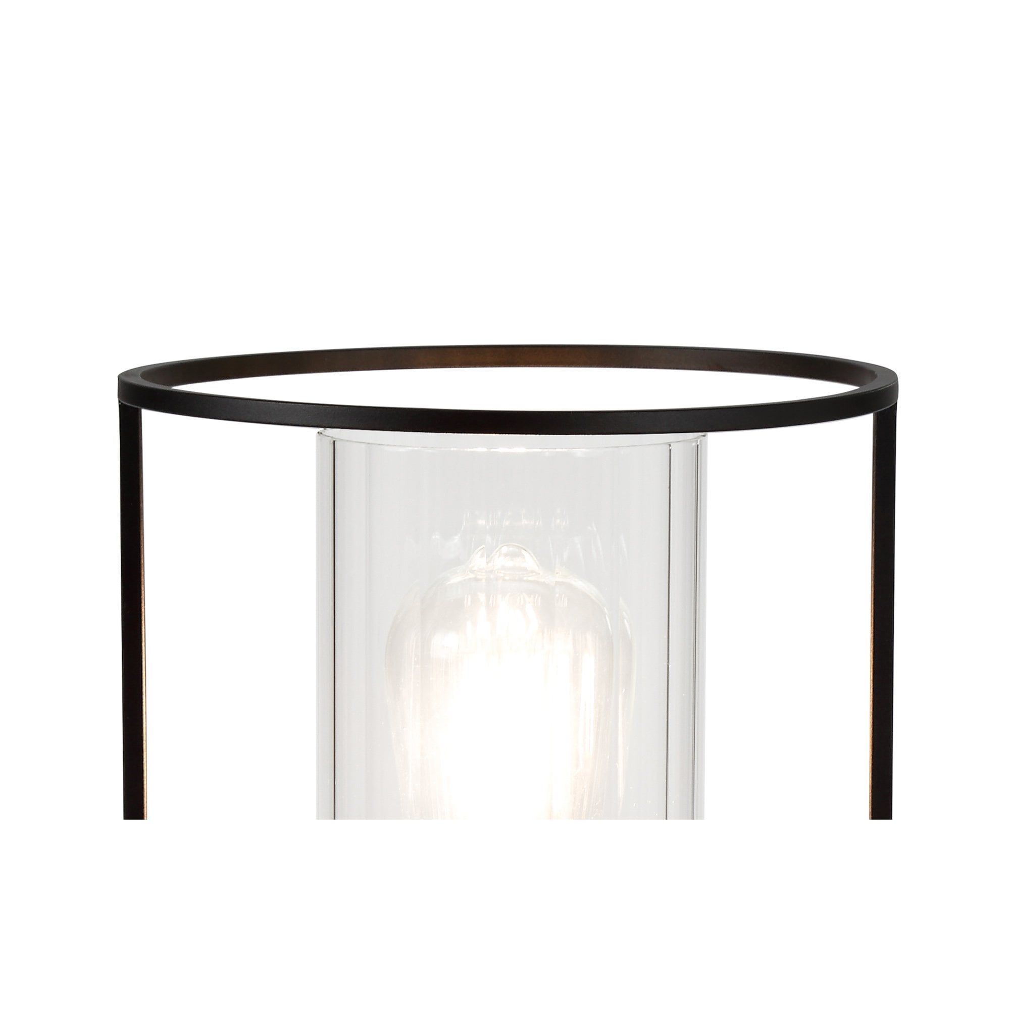 NL75889 Riannon Table Lamp 1 Light Black/Clear Glass