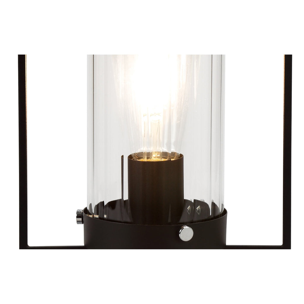NL75889 Riannon Table Lamp 1 Light Black/Clear Glass