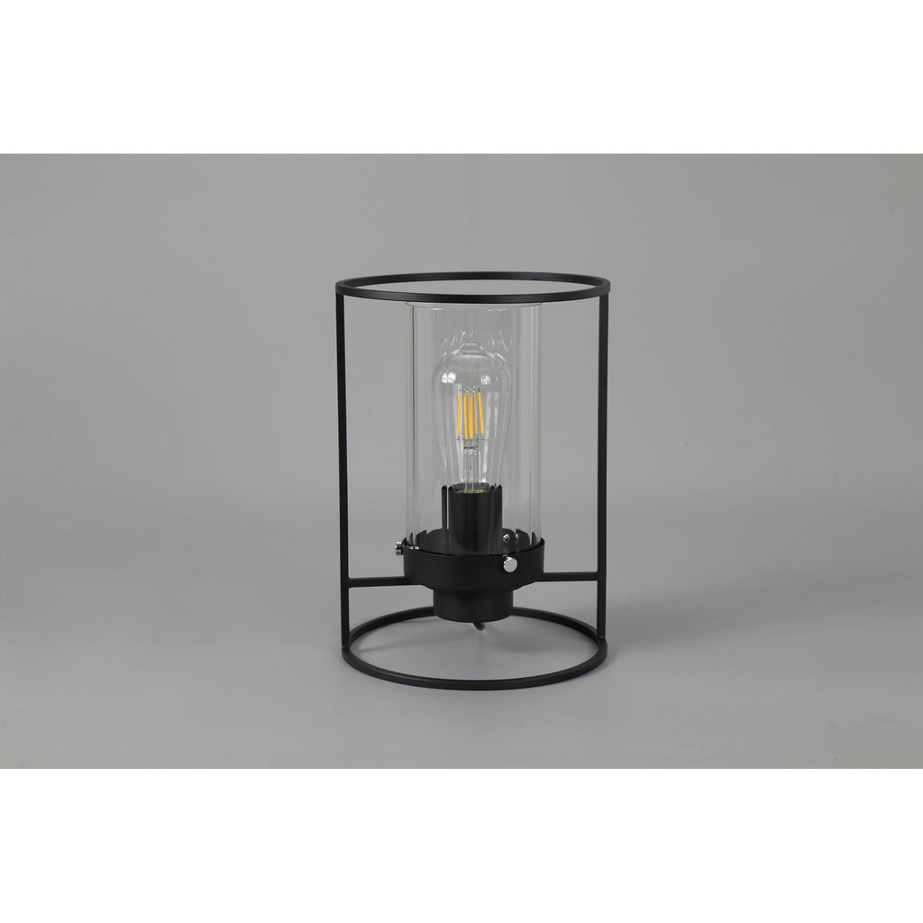 NL75889 Riannon Table Lamp 1 Light Black/Clear Glass