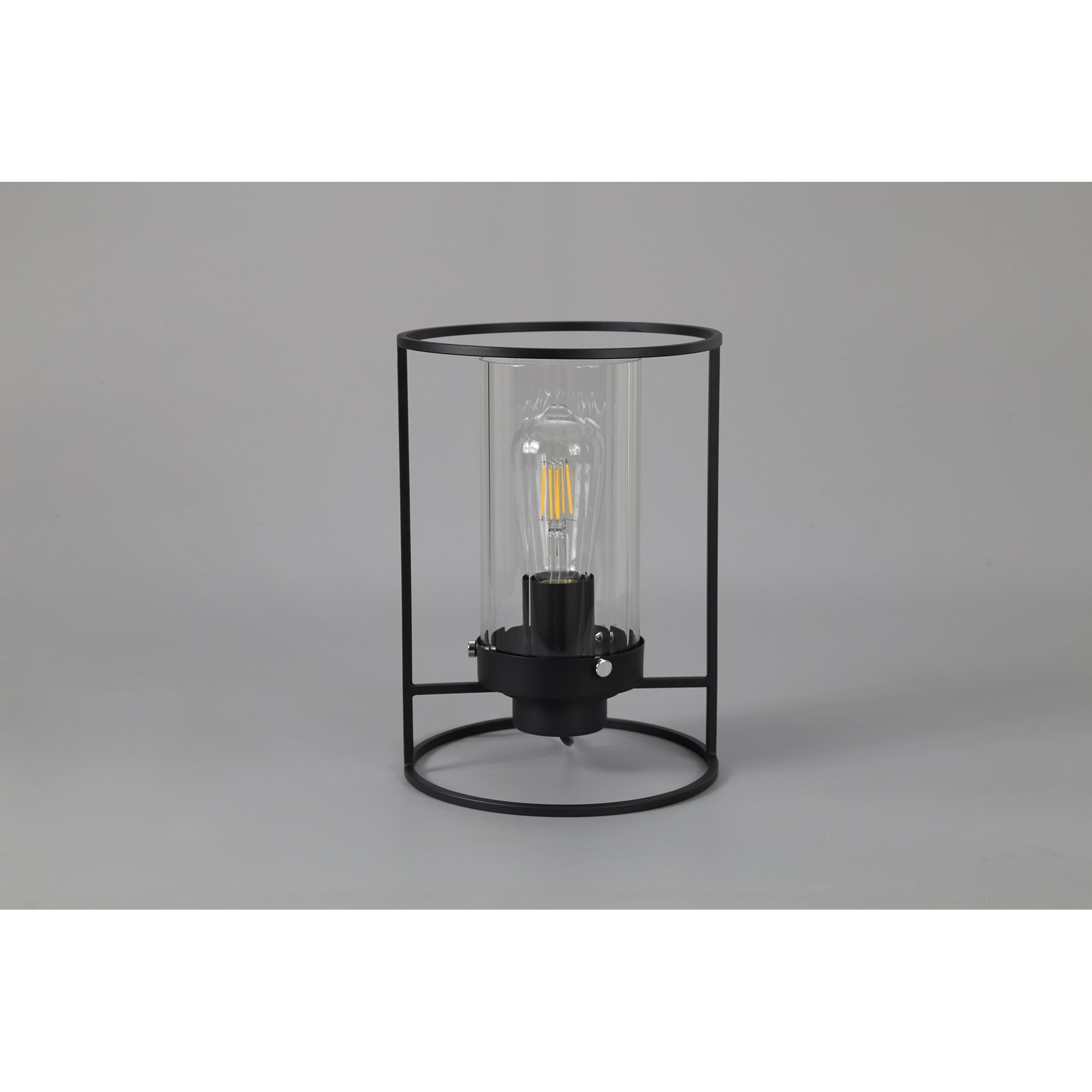NL75889 Riannon Table Lamp 1 Light Black/Clear Glass
