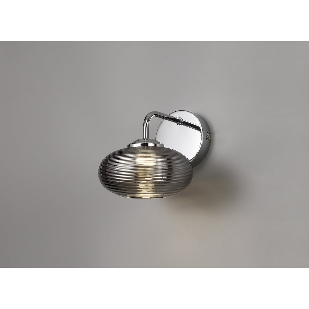 NL74389 Rome Wall  Light Switched LED Smoked/Polished Chrome