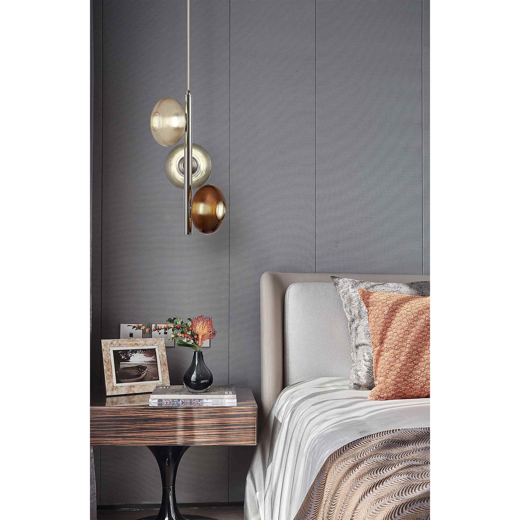 NL74389 Rome Wall  Light Switched LED Smoked/Polished Chrome