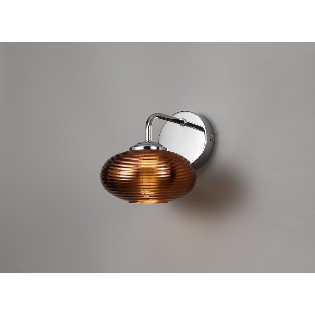 NL74399 Rome Wall  Light Switched LED Copper/Polished Chrome