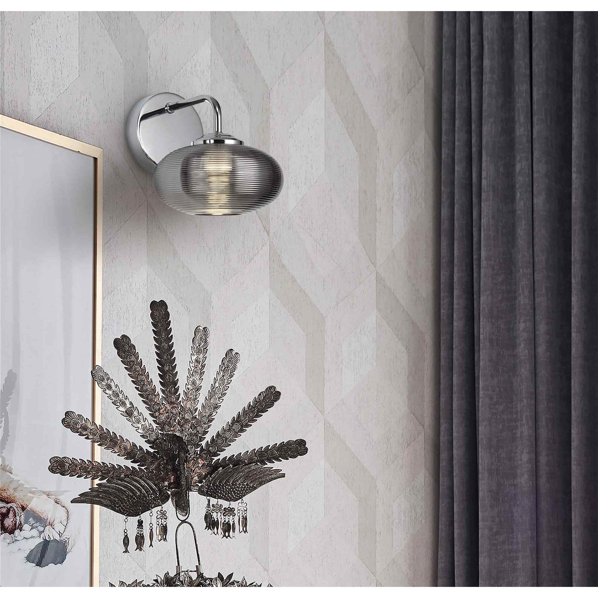 NL74399 Rome Wall  Light Switched LED Copper/Polished Chrome