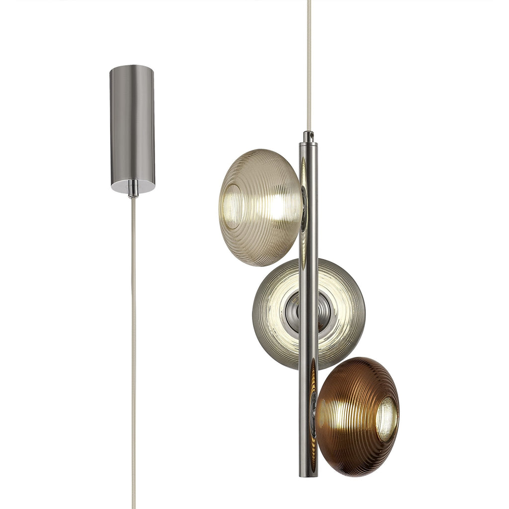 NL74419 Rome Multiple Pendant LED Smoked Copper & Champagne/Polished Chrome
