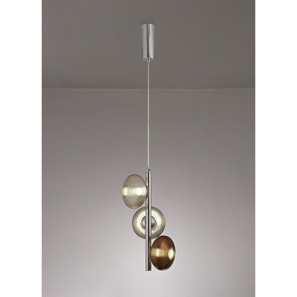 NL74419 Rome Multiple Pendant LED Smoked Copper & Champagne/Polished Chrome