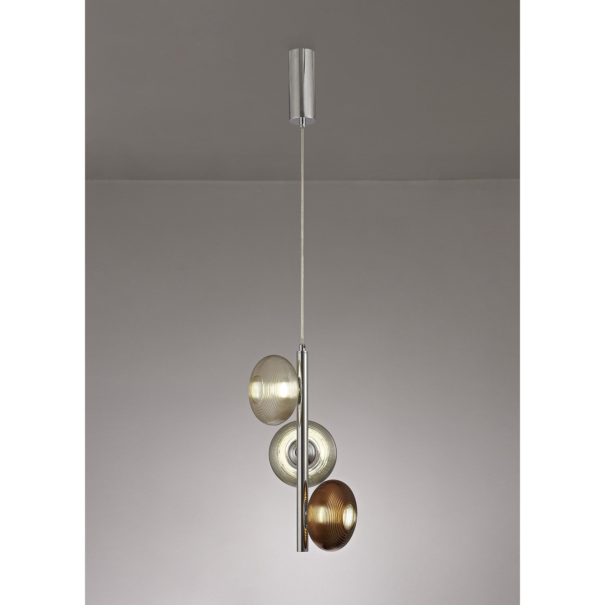 NL74419 Rome Multiple Pendant LED Smoked Copper & Champagne/Polished Chrome