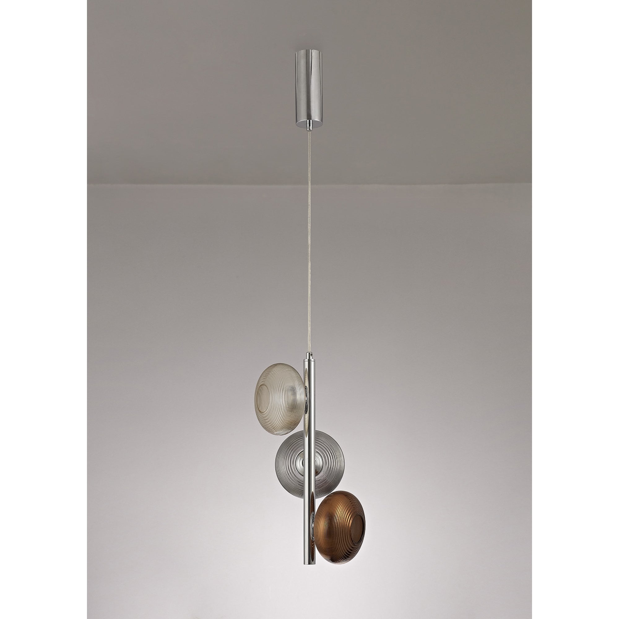 NL74419 Rome Multiple Pendant LED Smoked Copper & Champagne/Polished Chrome
