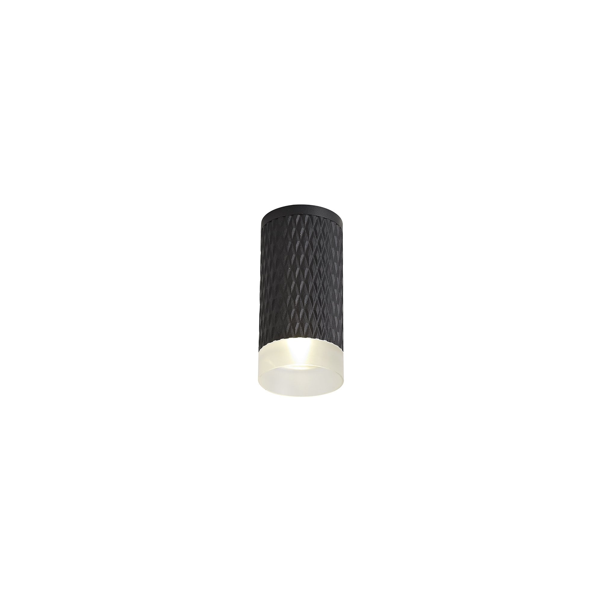 NLK01659 Stockholm 1 Light 11cm Surface Mounted Ceiling Sand Black/Acrylic Ring