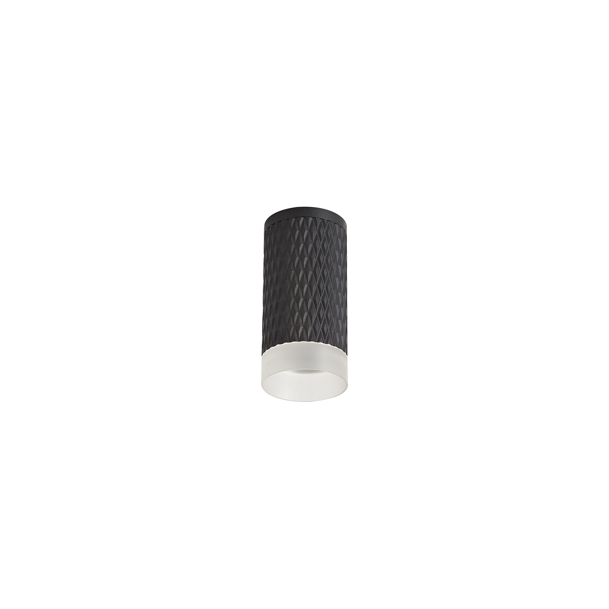 NLK01659 Stockholm 1 Light 11cm Surface Mounted Ceiling Sand Black/Acrylic Ring