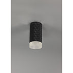 NLK01659 Stockholm 1 Light 11cm Surface Mounted Ceiling Sand Black/Acrylic Ring