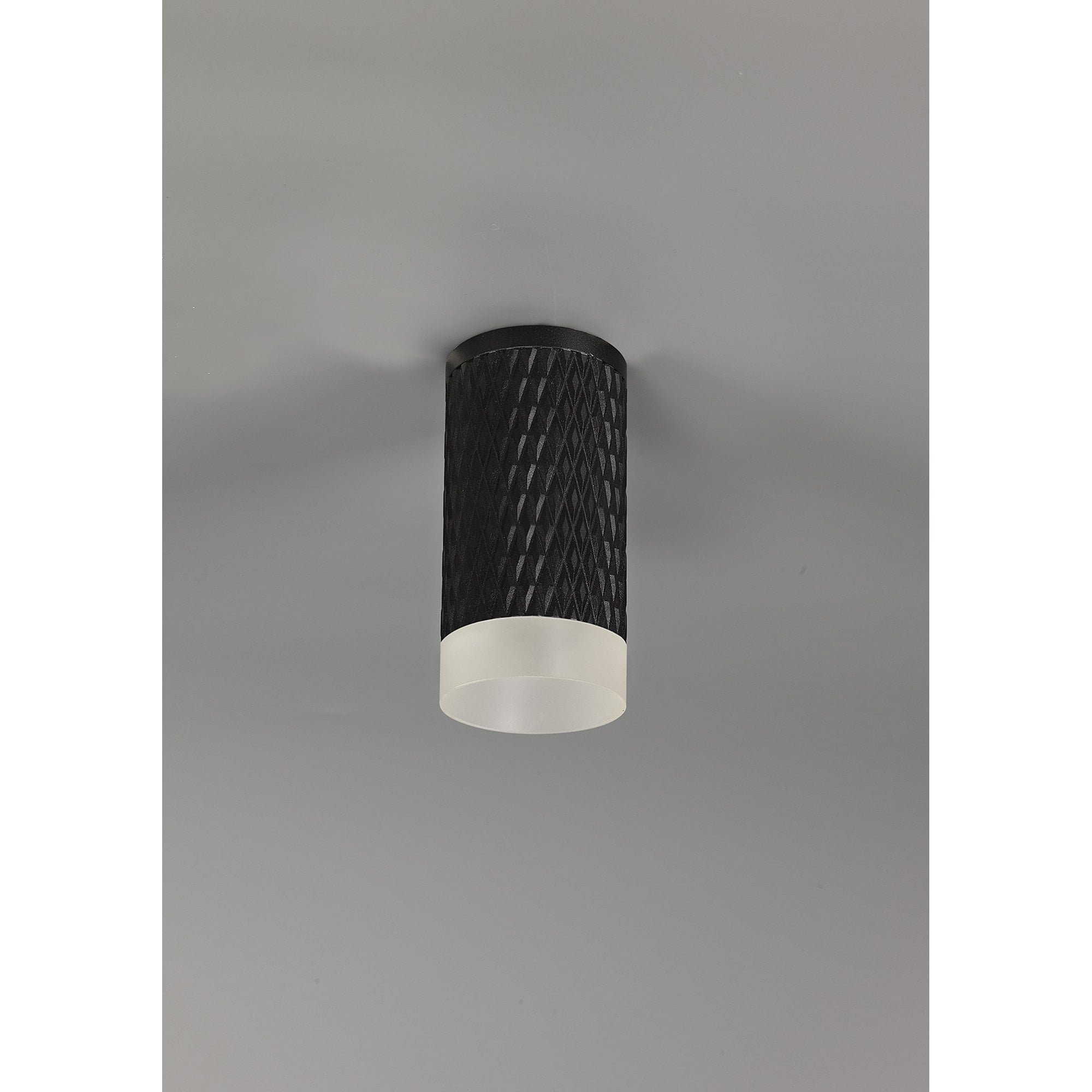 NLK01659 Stockholm 1 Light 11cm Surface Mounted Ceiling Sand Black/Acrylic Ring