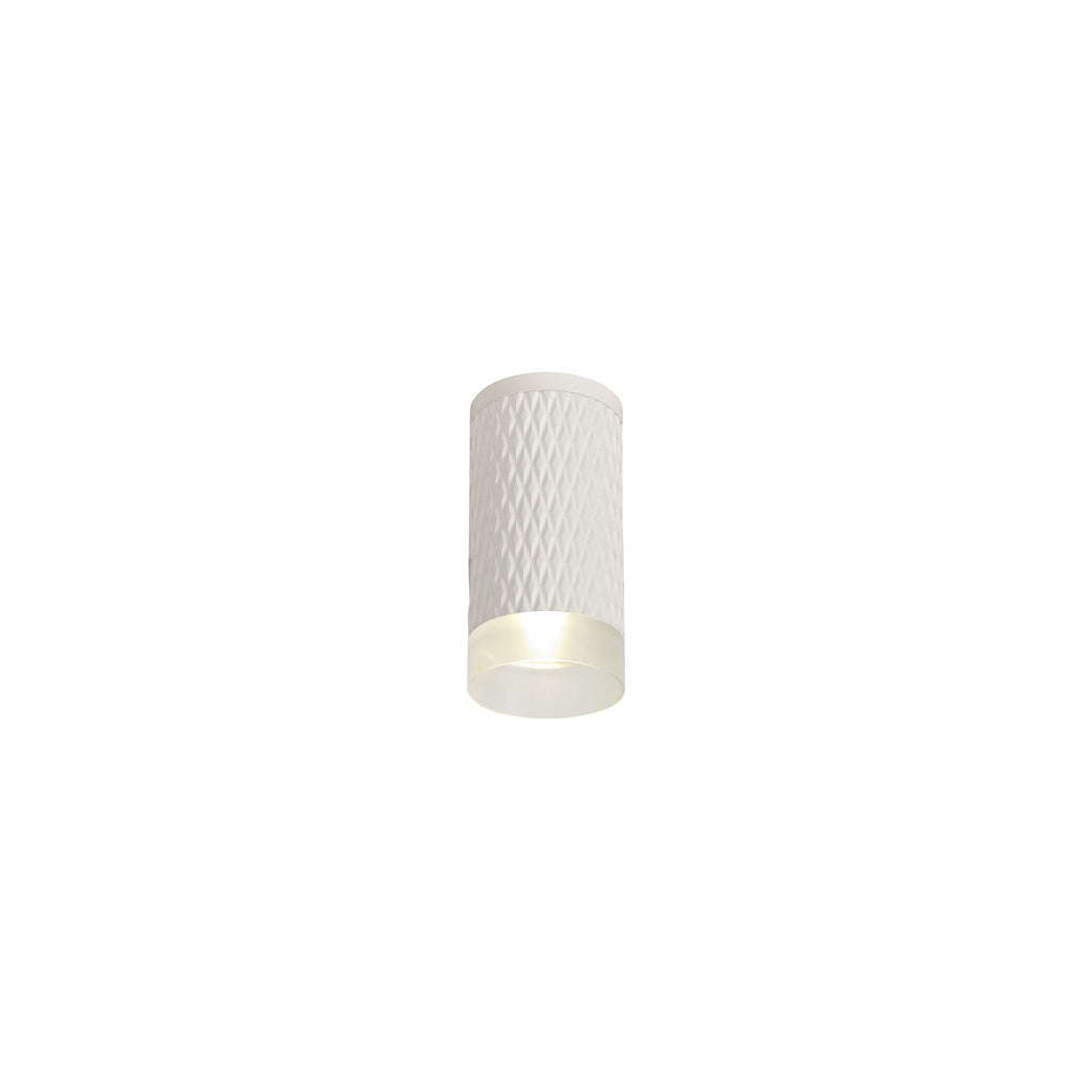 NLK01669 Stockholm 1 Light 11cm Surface Mounted Ceiling Sand White/Acrylic Ring